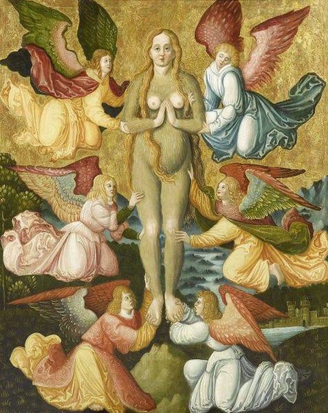 Na późnośredniowiecznych obrazach uwieczniano Marię Magdalenę na ogół z bujną fryzurą i włosami na całym ciele