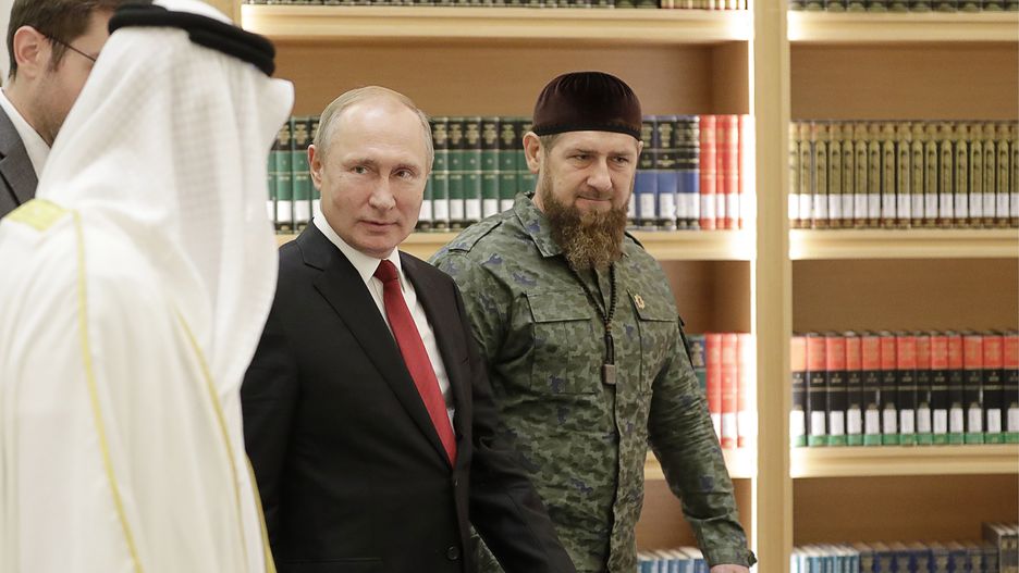 Russia's President Putin in United Arab EmiratesABU DHABI, UAE - OCTOBER 15, 2019: Crown Prince Mohammed bin Zayed Al Nahyan of the Emirate of Abu Dhabi, Russia's President Vladimir Putin and Head of Chechnya Ramzan Kadyrov (L-R) visit the library at the Qasr Al Watan presidential palace. Mikhail Metzel/TASS,Image: 476914330, License: Rights-managed, Restrictions: , Model Release: no, Credit line: Mikhail Metzel / TASS / ForumMikhail Metzel / TASS / ForumMiddle East, Arab, international relations, cooperation, foreign affairs, talks, United Arab Emirates, monarch, category_code_pol, 476915451