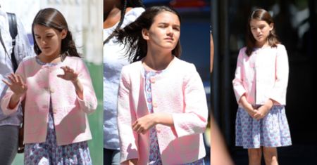 Naburmuszona Suri Cruise duma nad paznokciami