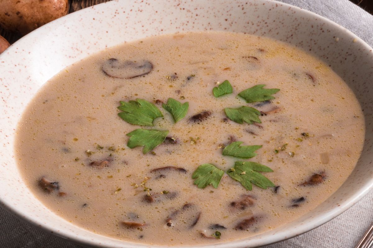 Creamy mushroom soup gets a summer twist with coconut milk
