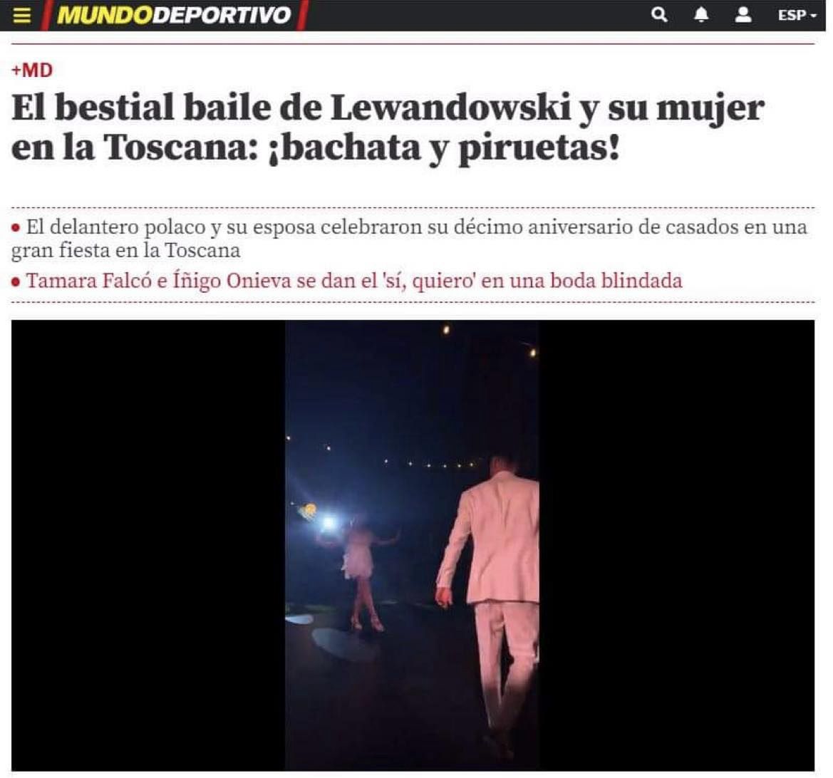 Hiszpańskie media rozpisują się o drugim ślubie Lewandowskich