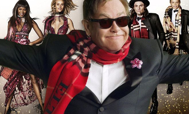 Elton John, Naomi Campbell i Romeo Beckham w świątecznej odsłonie Burberry