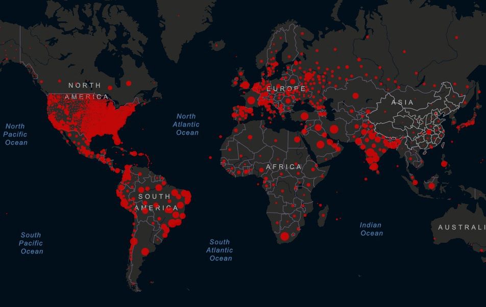 Mapa koronawirusa: liczba chorych przekroczyła 18,5 mln na całym świecie
