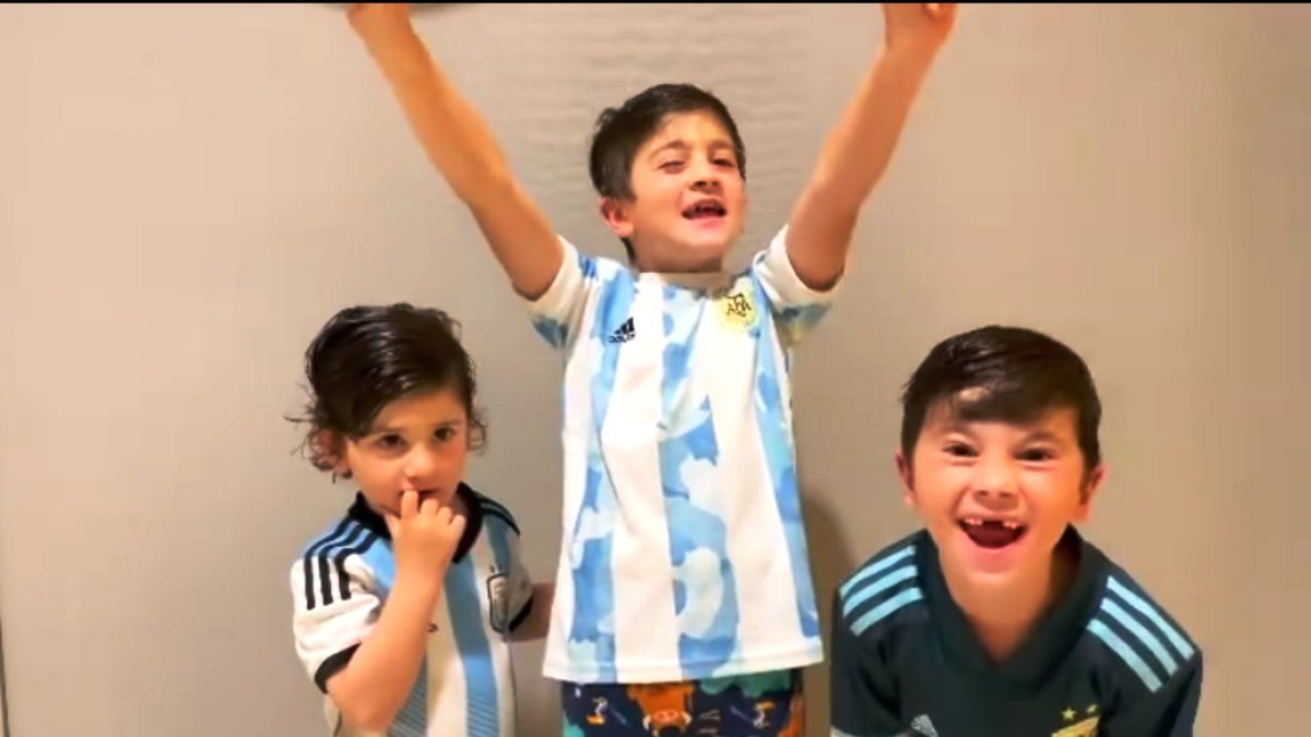 Dzieci Messich świętują wygraną Argentyny