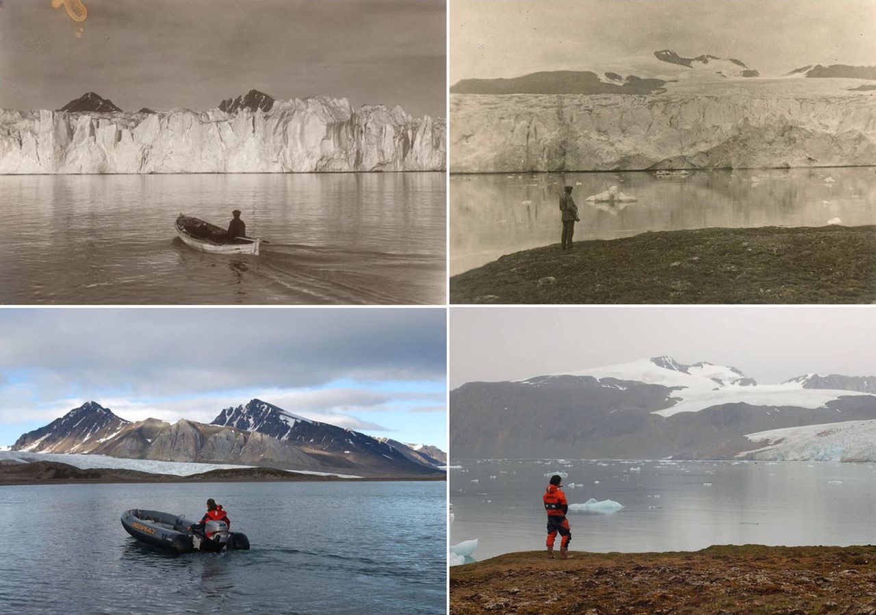 Zdjęcia norweskich lodowców zrobione z odstępem 100 lat pokazują wielkie zmiany klimatyczne
