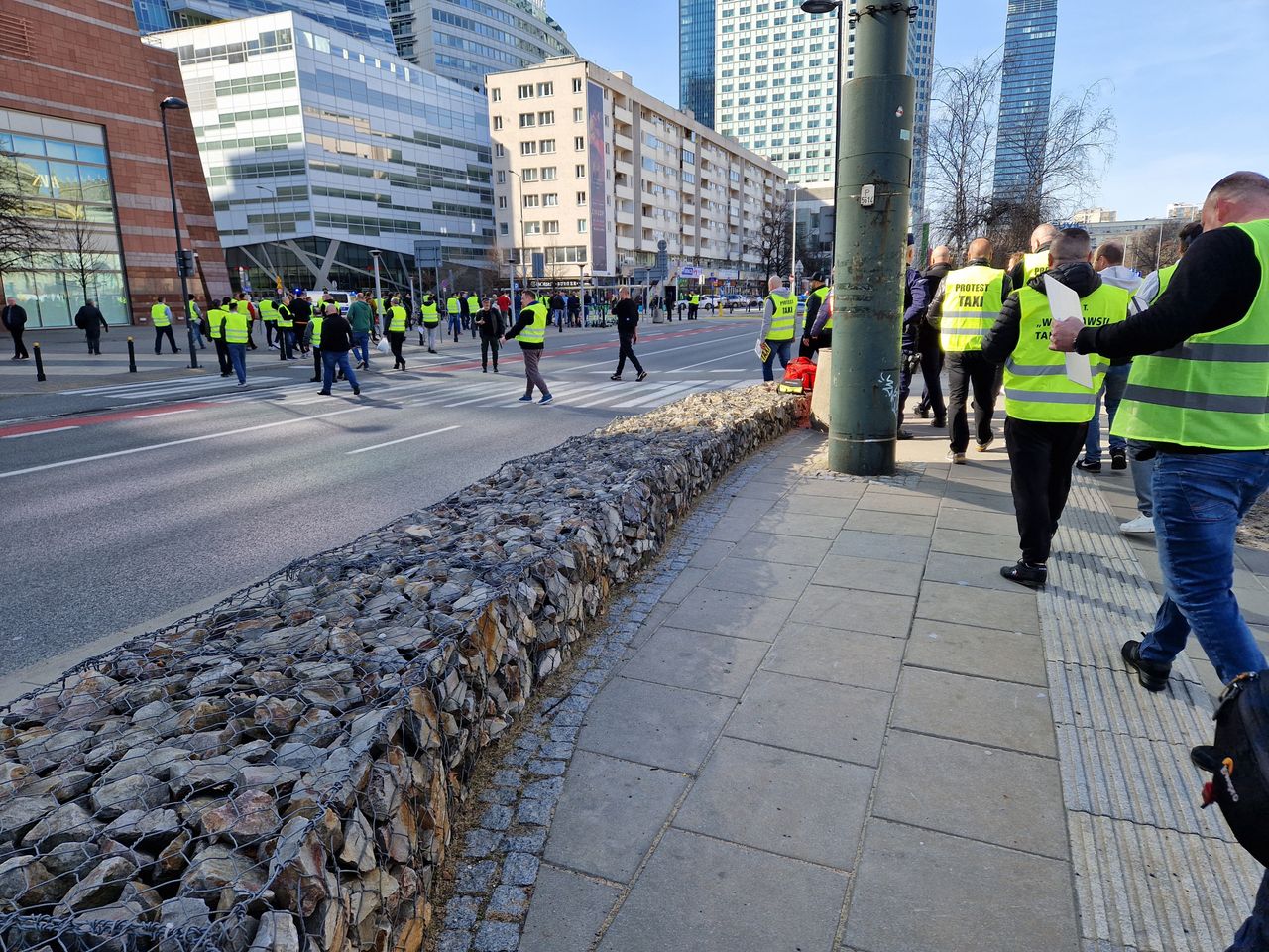 Protest taksówkarzy w Warszawie