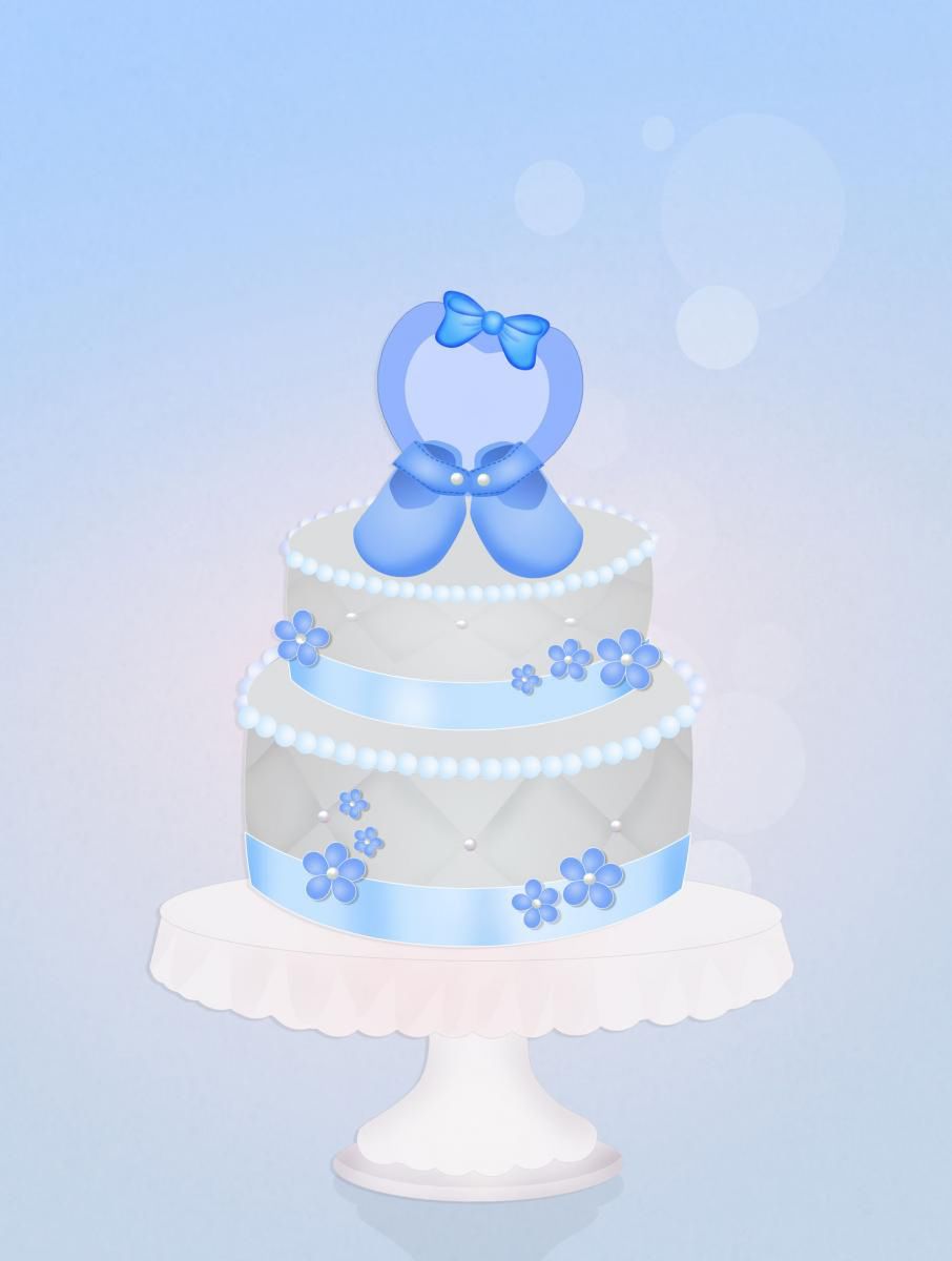 Tort dla chłopczyka może mieć niebieskie dekoracje