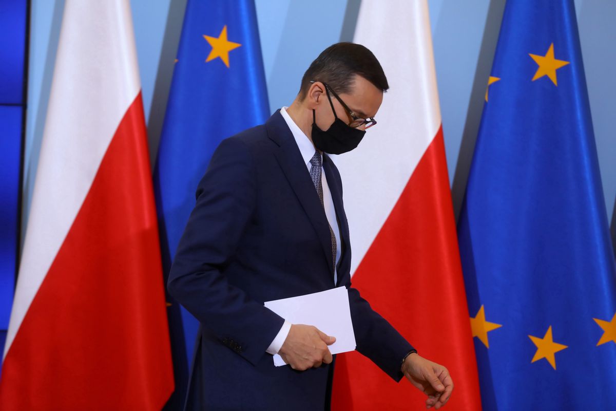 Koronawirus w Polsce. Premier Mateusz Morawiecki podczas konferencji prasowej po zakończeniu posiedzenia Rządowego Zespołu Zarządzania Kryzysowego