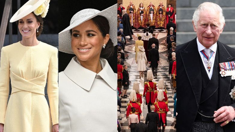 Rodzina królewska na mszy dla Królowej Elżbiety II