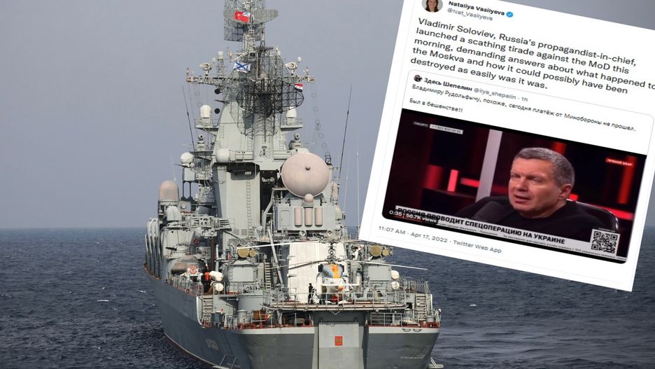 Naczelny propagandysta Kremla żąda wyjaśnień ws. krążownika "Moskwa"