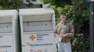 Włożył buty z GPS-em do kontenera Czerwonego Krzyża. Zaskakujący finał