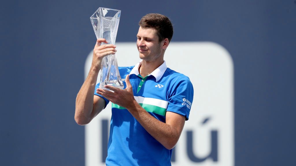 Getty Images / Matthew Stockman / Na zdjęciu: Hubert Hurkacz, mistrz Miami Open 2021