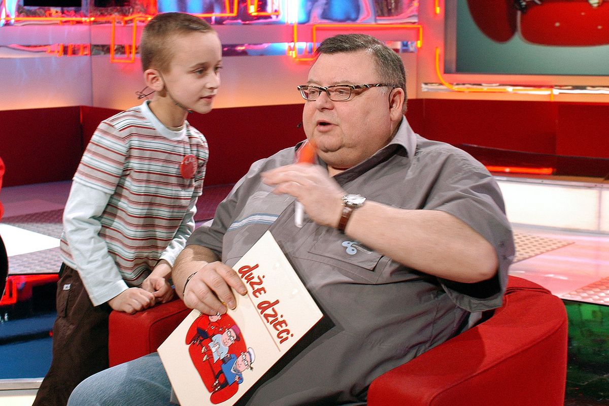 Karol Klementowski i Wojciech Mann w programie "Duże dzieci" w 2006 r.