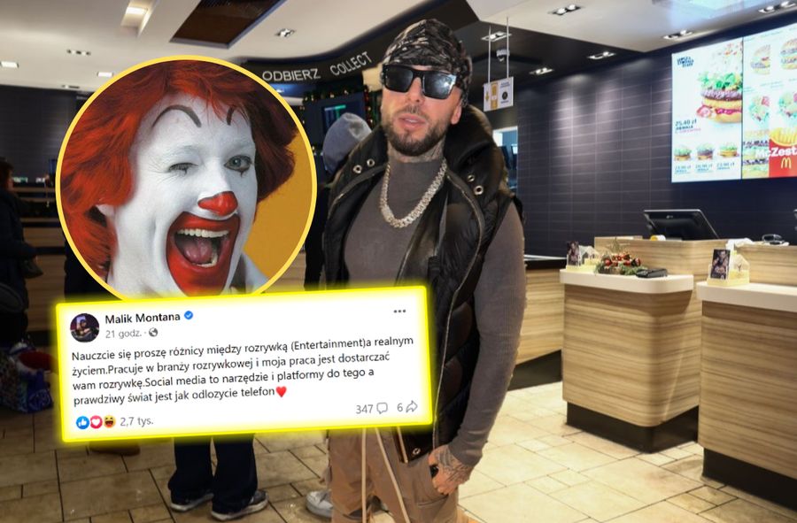 Malik Montana tłumaczy się z występu w McDonald's