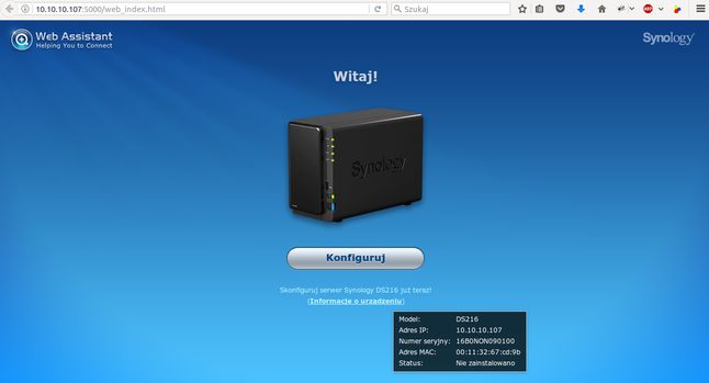 Synology web assistant
