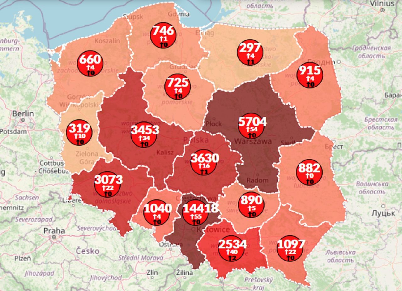 Koronawirus w Polsce. 279 nowych zarażeń. Ponad 600 tys. zgonów na świecie [Mapa zarażeń]
