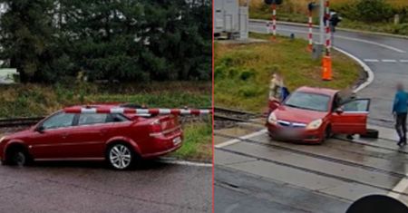 Katowice: dramatyczne chwile na przejeździe kolejowym. Auto zepsuło się na torach