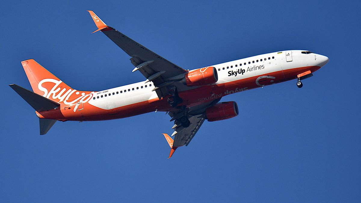 MARSEILLE, FRANCE - 2023/09/10: A SkyUp Airlines plane arrives at Marseille Provence Airport. (Photo by Gerard Bottino/SOPA Images/LightRocket via Getty Images)