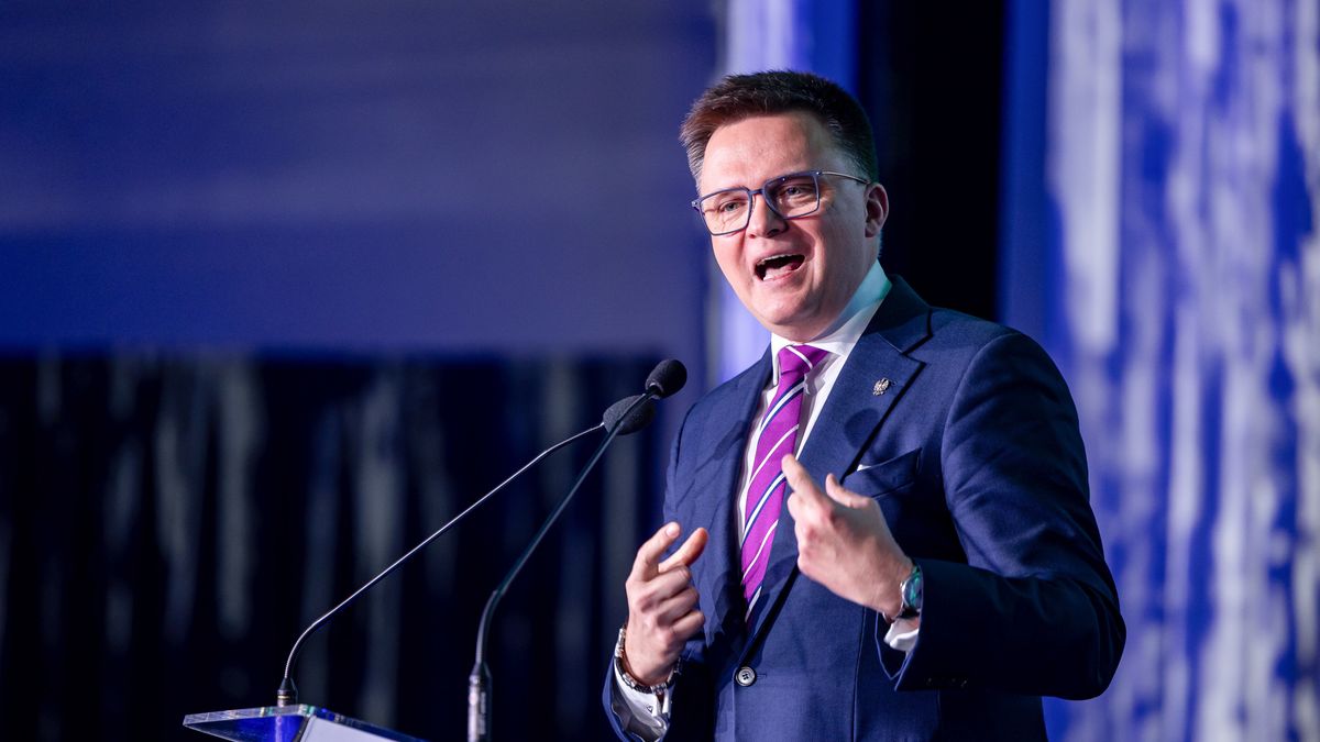 Poznań, 27.10.2025. Marszałek Sejmu Szymon Hołownia przemawia podczas otwarcia Poznańskiego Kongresu Gospodarczego, 27 bm. w Hotelu Novotel Centrum w Poznaniu. (jm) PAP/Paweł Jaskółka