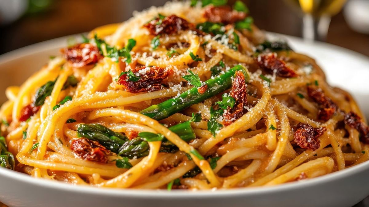 Pyszny makaron ze szparagami