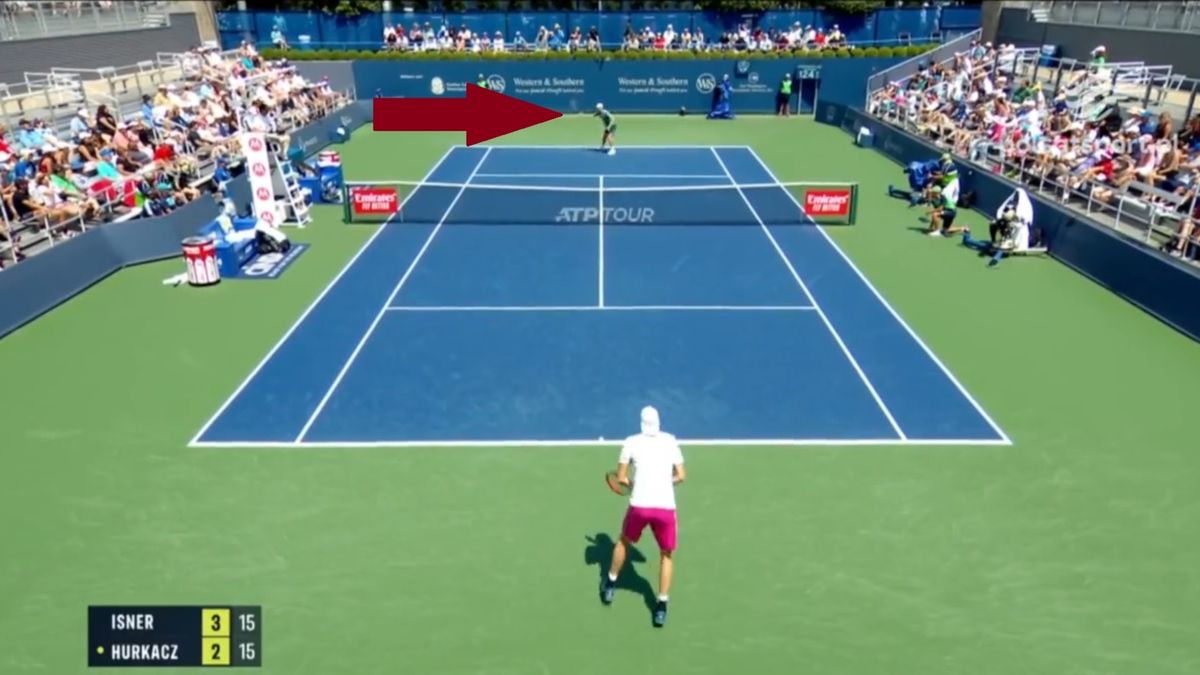 Twitter / Polsat Sport / Na zdjęciu: uderzenie Huberta Hurkacza