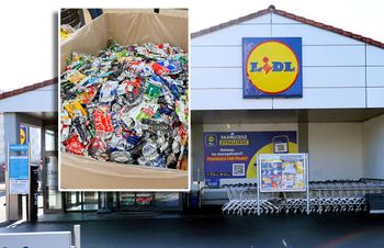 Butelkomaty Lidla. Tak wyglądają puszki po wyjęciu z maszyny