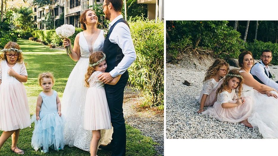 Na weselu rodziców wszystkie dzieci były w sukienkach - nawet syn