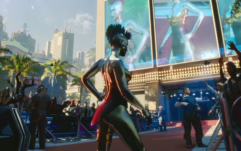 Gra Cyberpunk 2077 rozgrzała emocje na giełdzie i dała CD Projekt pozycję wicelidera wzrostów w Europie. Na zdjęciu kadr z trailera gry.