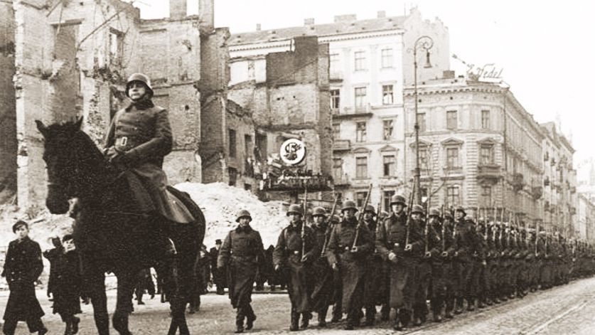 Wkraczające do Warszawy oddziały Wehrmachtu na Marszałkowską