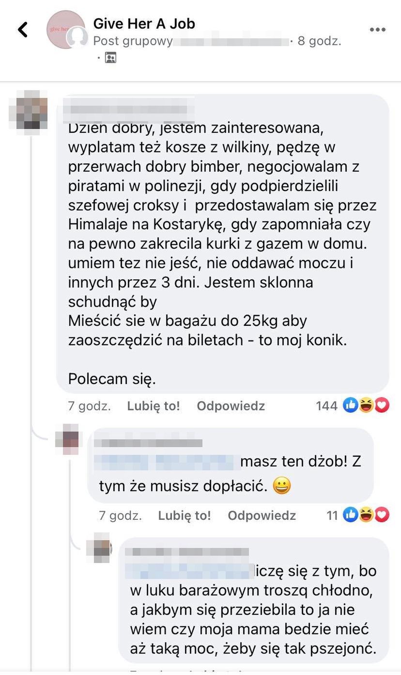 Reakcja na wpis Mai Bohosiewicz