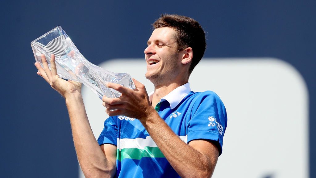 Getty Images / Matthew Stockman / Na zdjęciu: Hubert Hurkacz, mistrz Miami Open 2021