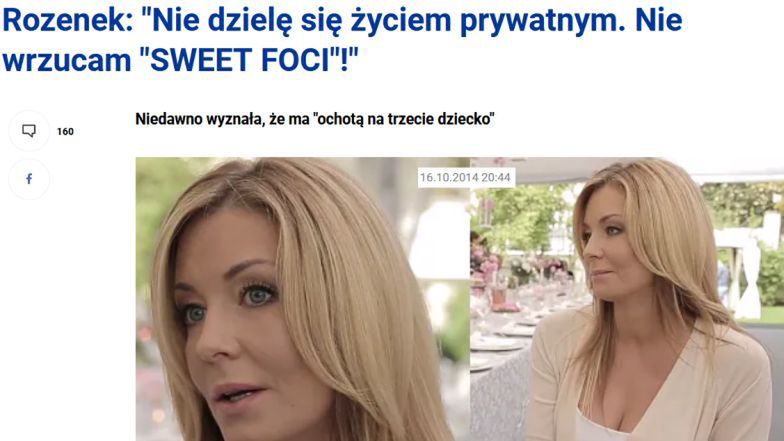 Małgorzata Rozenek wyznaje w 2014 roku