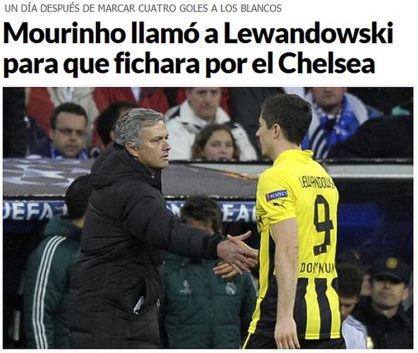 Mourinho miał zachwycić się umiejętnościami Lewandowskiego / fot. www.marca.com