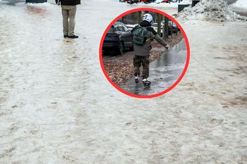 Pokazał, jak dostał się po chleb w ślizgawicę. Wideo jest hitem