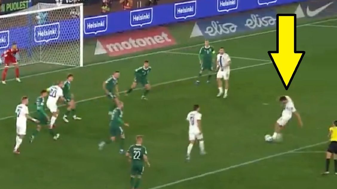 Twitter / Screen / Polsat Sport / Na zdjęciu: Adam Marchijew zapewnił Finom zwycięstwo z Litwą