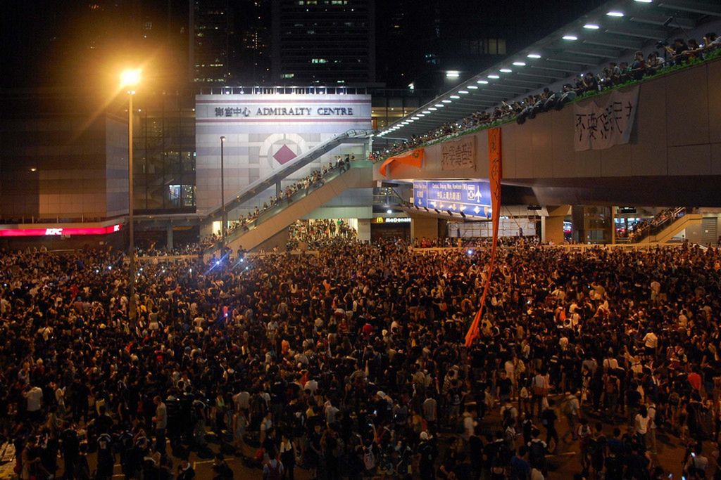 Protest na ulicach Hongkongu (źródło: Wikimedia)