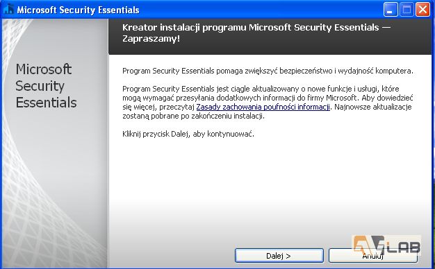 Microsoft Security Essentials/ Windows Defender 