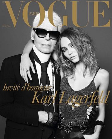Lily-Rose i Karl Lagerfeld – okładka magazynu Vogue