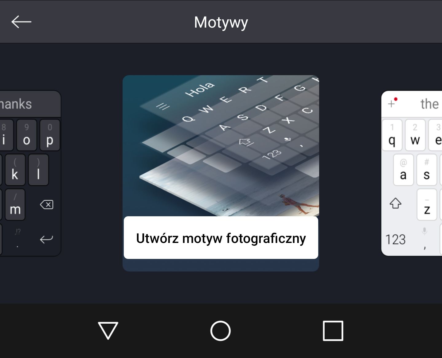 Zmiana motywu klawiatury.