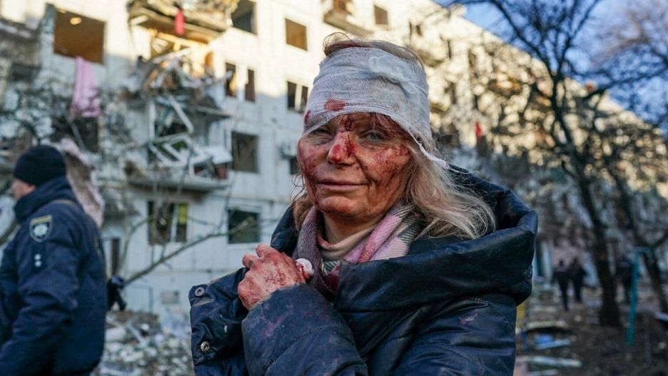 24 lutego 2022 roku, Czugujew. Na zdjęciu Olena Kuryło
