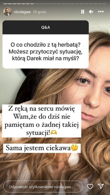 Nicola nie przypomina sobie krytycznej sytuacji z herbatą