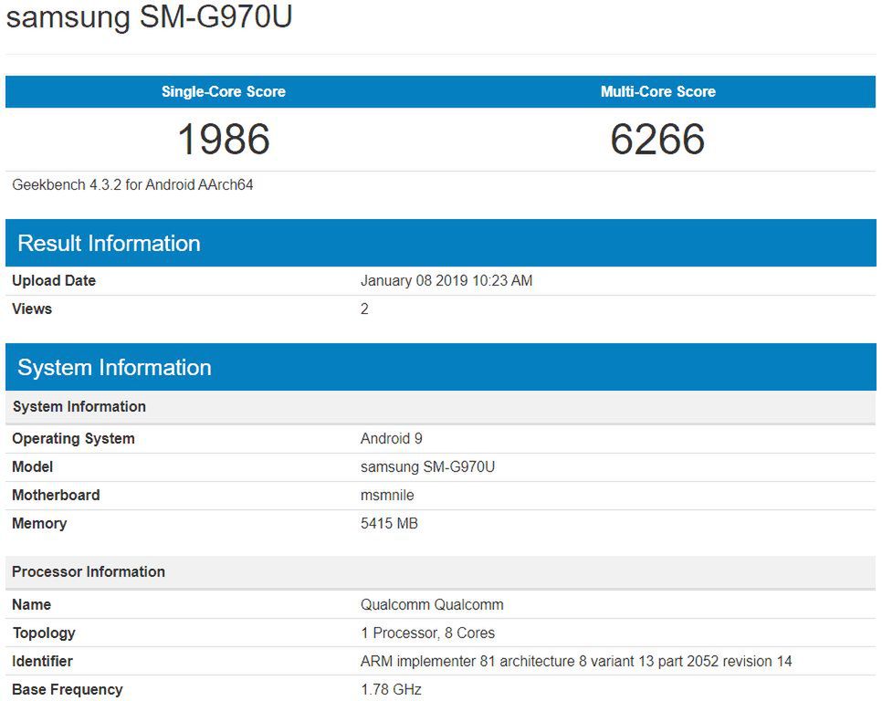 Samsung Galaxy S10 Lite w Geekbench?