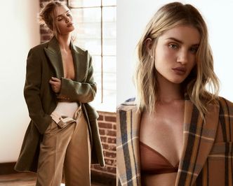 Rosie Huntington-Whiteley pozuje w rozpiętych spodniach