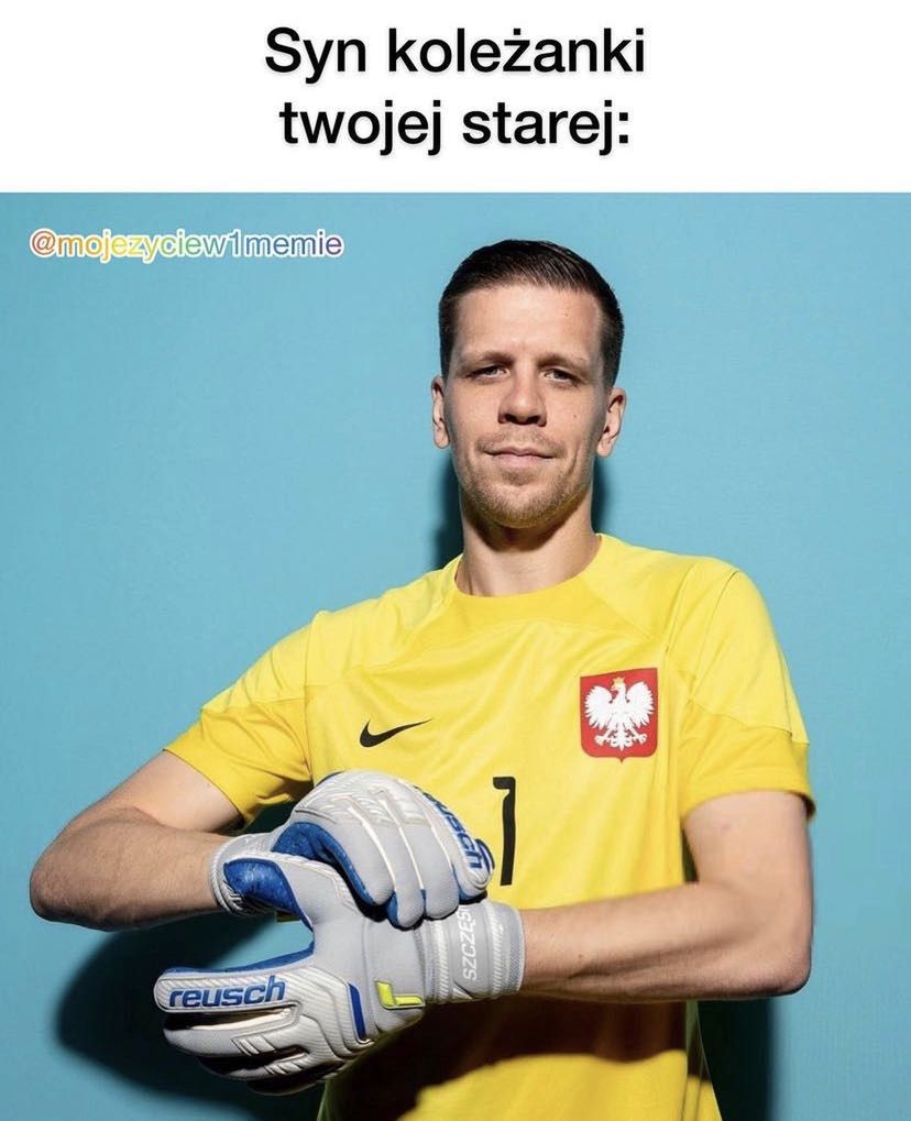 Memy z Wojciechem Szczęsnym po wygranej Polski (Instagram)