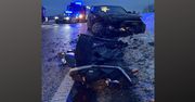 Mokrzyn: Wypadek na DK20. Czołowe zderzenie Dodge’a z Audi