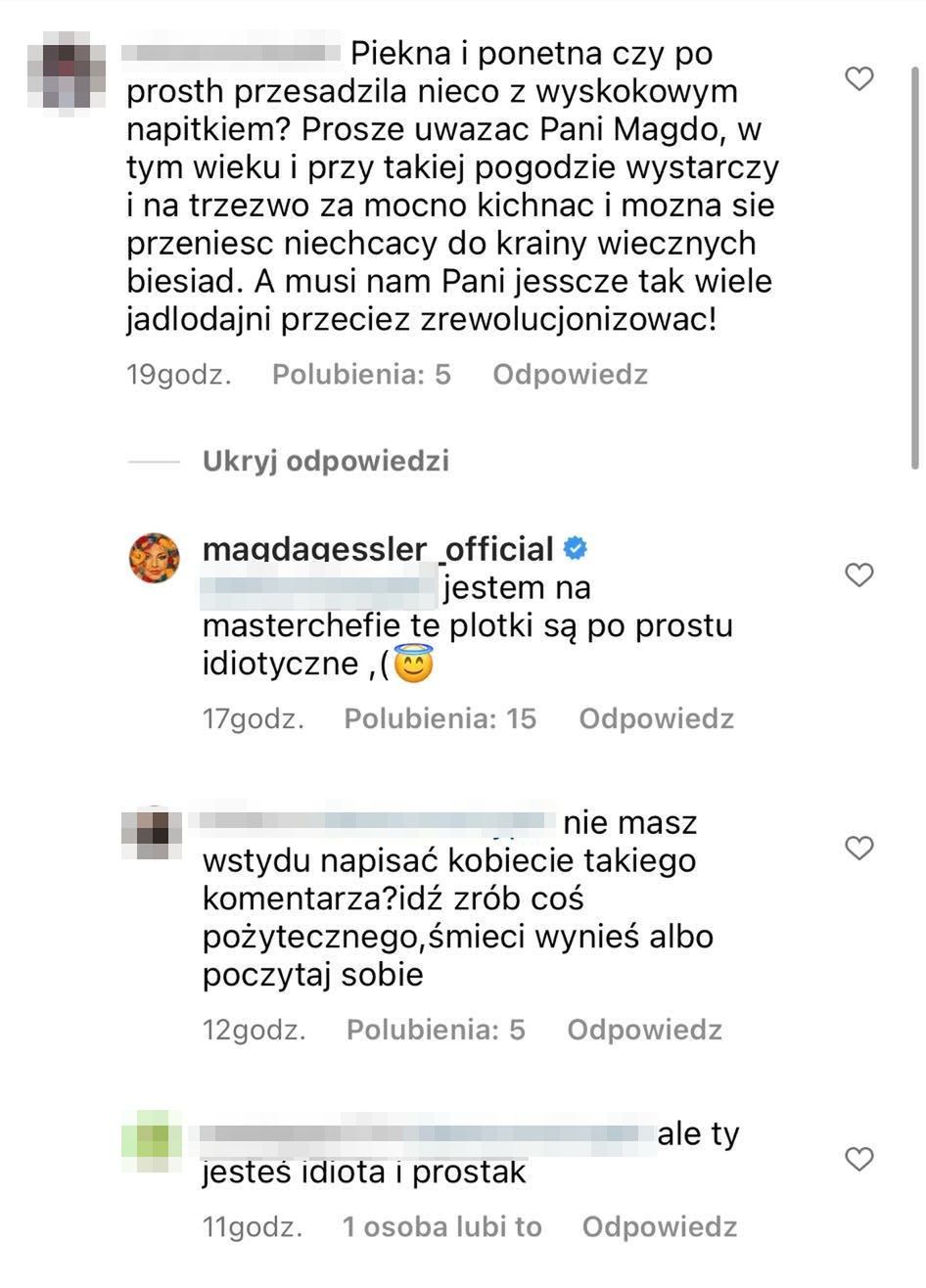 Komentarze pod postem Magdy Gessler