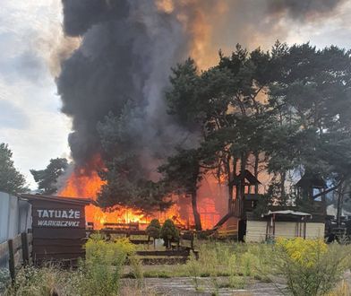 Pożar w Gdańsku. Dym i ogień przy deptaku na molo