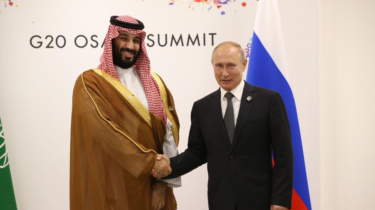 Osaka Hosts The G20 Summit - Day Two
OSAKA, JAPAN - JUNE 29:  (RUSSIA OUT)  Russian President Vladimir Putin (R) and Saudi Arabia's Prince and Defence Minister Mohammad bin Salman al Saud (L) attend their bilateral talks at the G20 Osaka Summit 2019,  on June 29, 2019 in Osaka, Japan. Vladimir Putin has arrived to Japan to partcipate the G20 Osaka Summit and to meet U.S.President Donald Trump.  (Photo by Mikhail Svetlov/Getty Images)
Mikhail Svetlov
g20, g-20, merkel, german, bestof, topix