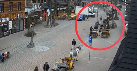 1 maja o poranku. Taki widok na Krupówkach. Komentarz zbędny