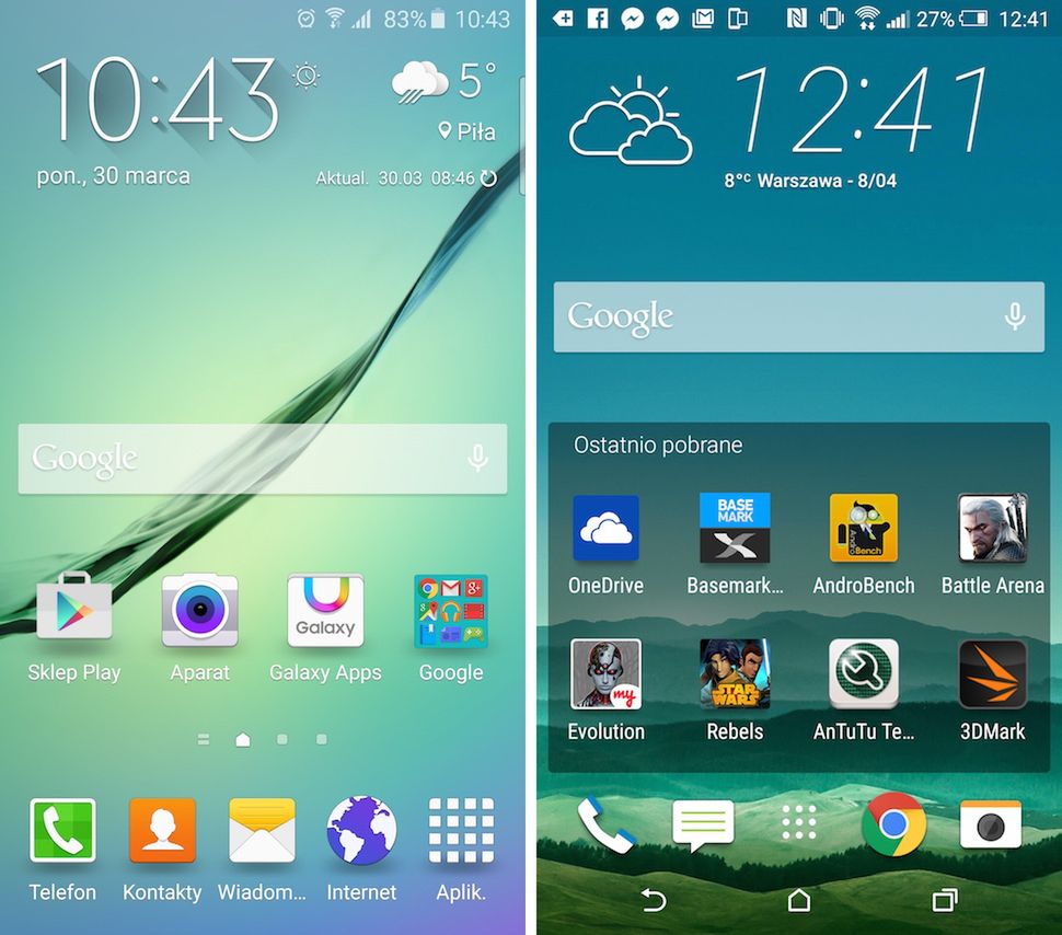 Galaxy S6 czy HTC One M9 - który ma ładniejszy interfejs? [ankieta] 2